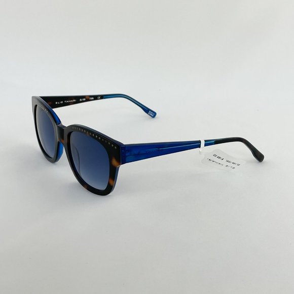 Elie Tahari Brown Tortoise & Blue Stud Accent Sunglasses MSRP $185 main image 5